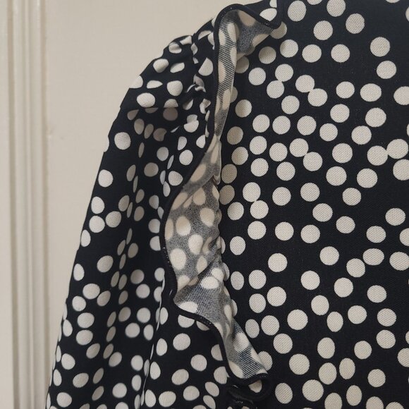Lark & Ro women's puff sleeve fit & flare dress ruffles polka dots Size 2 - Picture 5 of 12